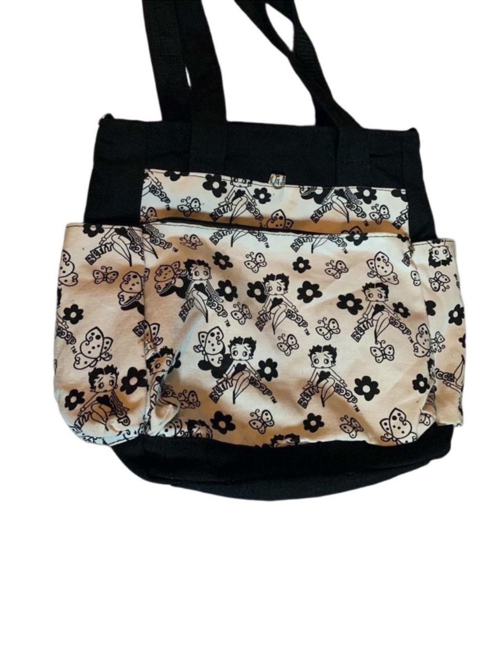 Vintage Y2K Betty Boop Black & White Canvas Tote Bag